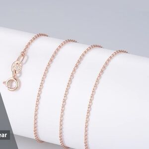 Rose Gold Sterling Silver Anchor Link Chain 18"